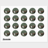 Groep wilde Mustang Paarden Ronde Sticker (Vel)