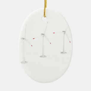 Groep windturbines keramisch ornament