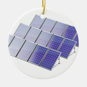 Groep zonnepanelen keramisch ornament