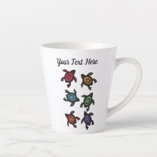 Groep zwarte Abstracte schildpadden gekleurde sche Latte Mok