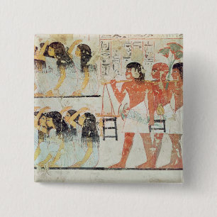 Groepen van rouwenden bij de begrafenis vierkante button 5,1 cm