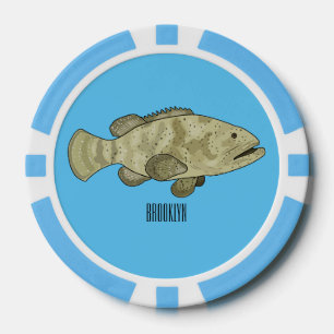 Groeperige illustratie van de cartoon poker chips