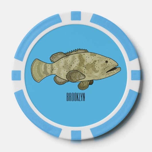 Groeperige illustratie van de cartoon poker chips (Voorkant)