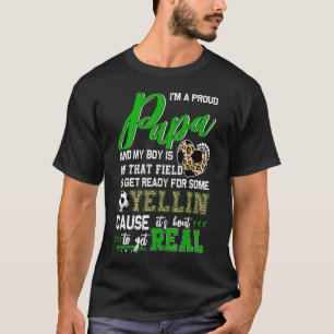 Groeperige Voetbal Papa Voetbal Familie die 1 aanp T-shirt
