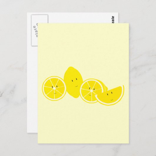 Groepering van citroenkarakters briefkaart (Voorkant / Achterkant)