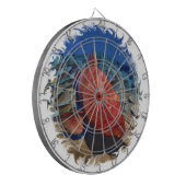 Groepervis op koraalgolfbal dartbord (Voorkant Links)