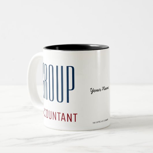 "GROEPSACCOUNTANT" TWEEKLEURIGE KOFFIEMOK (Voorkant links)