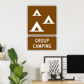Groepscamping Bord Poster (Thuiskantoor)