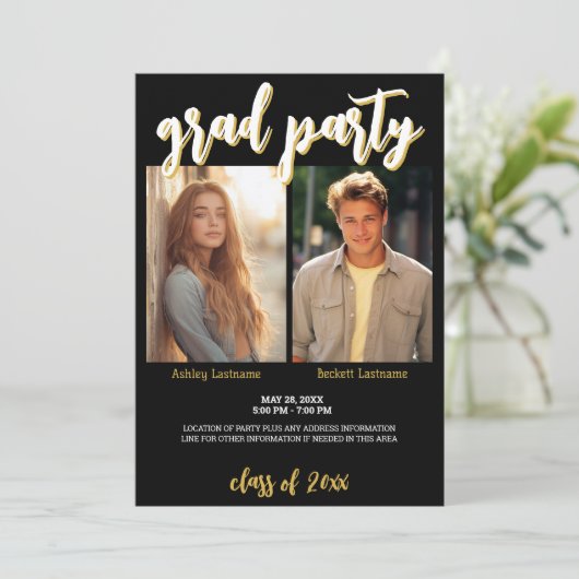 Groepsfeest van het Afstuderen - Joint Afstudeerde Kaart (Staand voorkant)