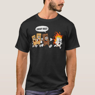 Groepsknuffel Marshmallow Kampvuur Smores Grappig  T-shirt