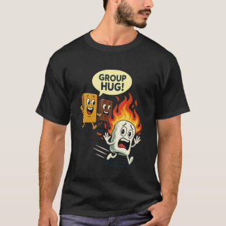 Groepsknuffel Smores Kamperen Roosteren Buiten Sar T-shirt