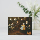 Groepsportret van drie generaties van een briefkaart (Staand voorkant)