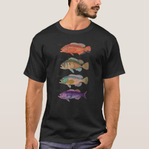 Groepsvisvangst Zeebaars Angelen Golf Caribisch ge T-shirt