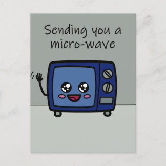 Groet die u een microgolf postcrossing verzenden briefkaart