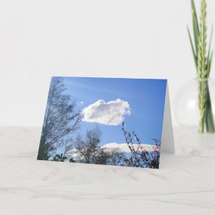 Groet kaart eerlijke weerwolken, in blanco