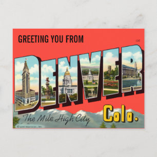 groet u van Denver Colorado Reizen Briefkaart