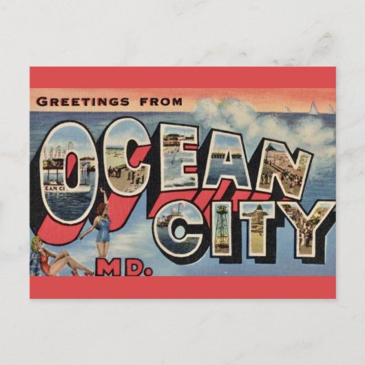 Groet uit Ocean City MD Briefkaart (Voorkant)