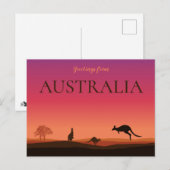 Groet van Austrailia Kangoeroes Reizen Briefkaart (Voorkant / Achterkant)