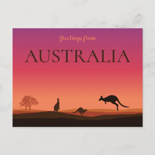 Groet van Austrailia Kangoeroes Reizen Briefkaart (Voorkant)