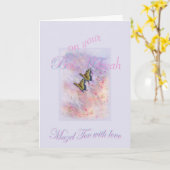 GROET VAN DE VLINDER VAN DE KNUPPEL MITZVAH DE KAART (Gele Bloem)