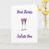 GROET VAN JE TWEELING OP **MOEDERDAG** KAART (Gele Bloem)