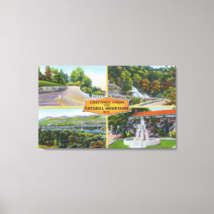 Groet van met Schilderachtig Uitzichten Canvas Afdruk