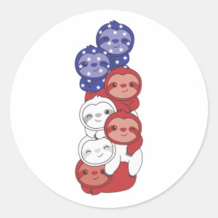 groet voor vierde juli vs - vlaggen ronde sticker