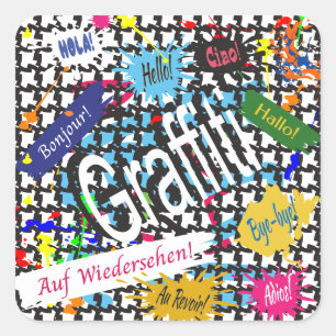 Groeten Graffiti Vierkante Sticker