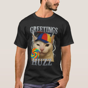 Groeten Huzz Kat Grappige Grappige Kat Meme Mannen T-shirt