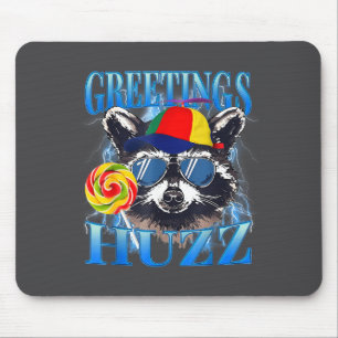Groeten Huzz Wasbeer Meme Chaos Humor Vibes Muismat