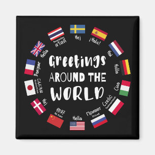 Groeten over de hele wereld - Hallo in alle talen Magneet