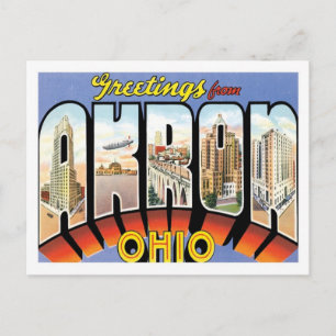 Groeten uit Akron Ohio US City Briefkaart