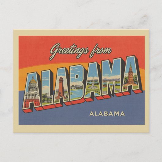  "Groeten uit Alabama" Briefkaart (Voorkant)