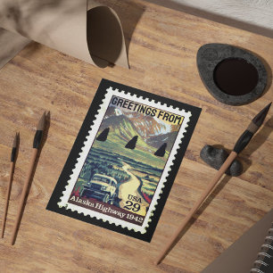 Groeten uit Alaska  Postzegel Briefkaart