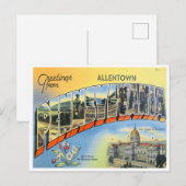 Groeten uit Allentown, Pennsylvania Briefkaart (Voorkant / Achterkant)
