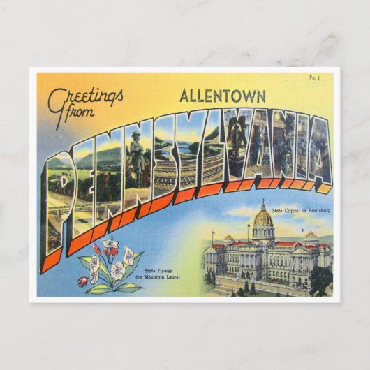 Groeten uit Allentown, Pennsylvania Briefkaart (Voorkant)