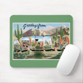 Groeten uit Arizona! Retro Catcus Desert Muismat (Met muis)