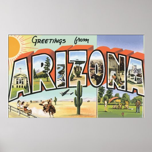 Groeten uit Arizona, Vintage Poster (Voorkant)