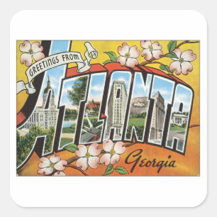 Groeten uit Atlanta Vierkante Sticker