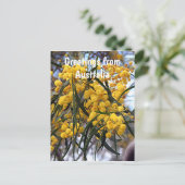 Groeten uit Australië:Gele wattenbloesems Briefkaart (Staand voorkant)