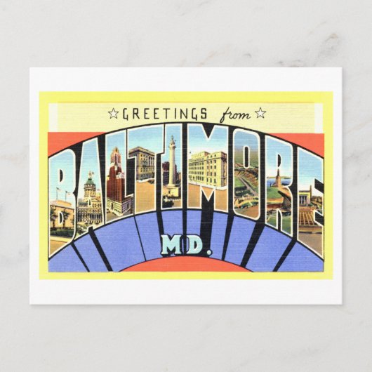 groeten uit Baltimore, Maryland Briefkaart (Voorkant)