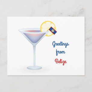 Groeten uit Belize Cocktail Holiday Kaart