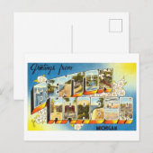  groeten uit Benton Harbour, Michigan Briefkaart (Voorkant / Achterkant)