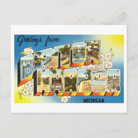  groeten uit Benton Harbour, Michigan Briefkaart (Voorkant)
