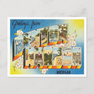 Groeten uit Benton Harbour, Michigan Travel Briefkaart