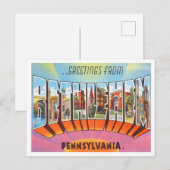 Groeten uit Bethlehem, Pennsylvania Travel Briefkaart (Voorkant / Achterkant)