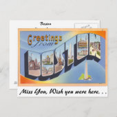 Groeten uit Boston Briefkaart (Voorkant / Achterkant)