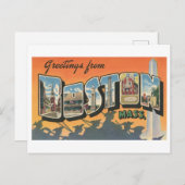  groeten uit Boston, Massachusetts Briefkaart (Voorkant / Achterkant)