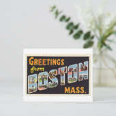  groeten uit Boston, Massachusetts Briefkaart (Staand voorkant)