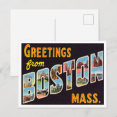 Groeten uit Boston, Massachusetts Travel Briefkaart (Voorkant / Achterkant)